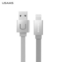  USB кабел тип лента USAMS за Iphone 5/5s/5c/6/6plus/iPod touch 5/iPod nano 7 бял